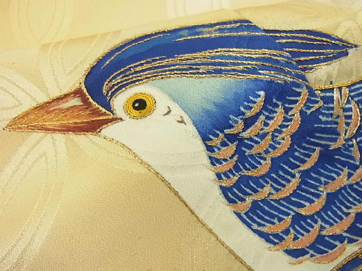 着物屋ほのか□本加賀友禅作家 毎田仁郎 振袖 刺繍 飛鳥文 暈し染め