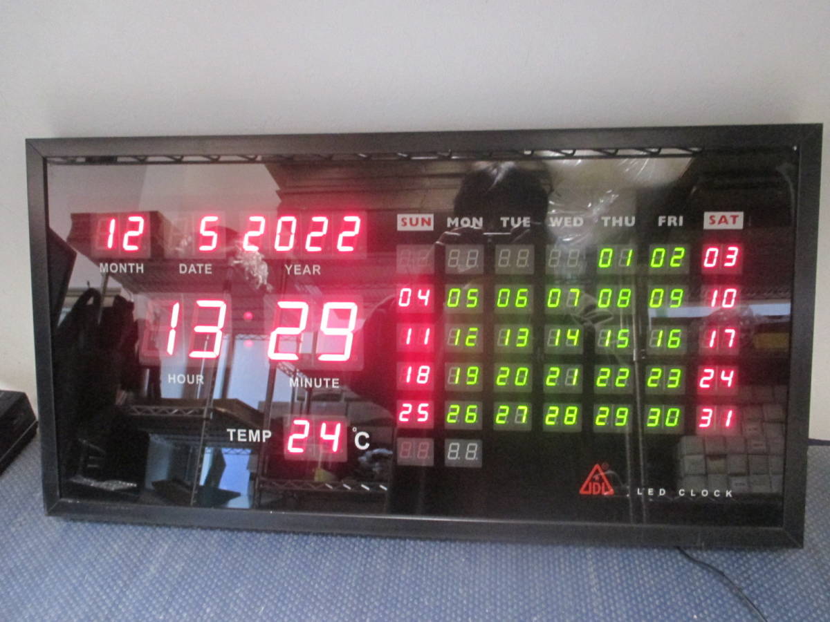 LED JDL CLOCK カレンダー デジタル壁掛け時計 希少 デジタル 壁掛け