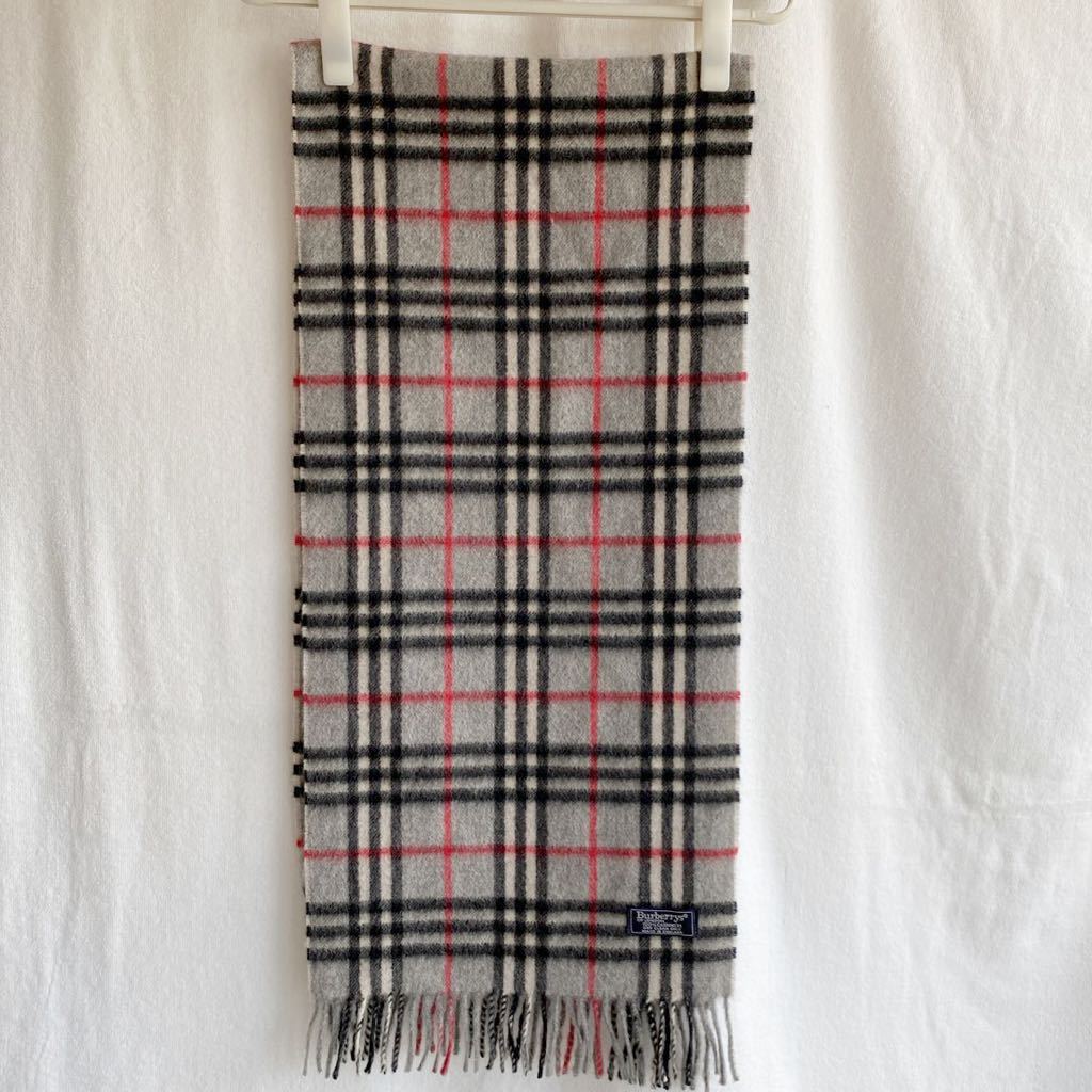 Burberrys バーバリーマフラー カシミヤマフラー チェック グレー
