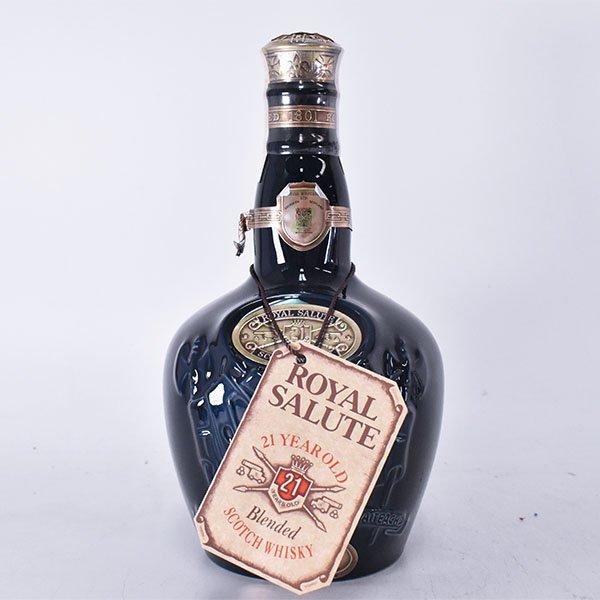 古酒☆ロイヤル サルート 21年 青 陶器ボトル ＊巾着袋付 ※ 700ml/