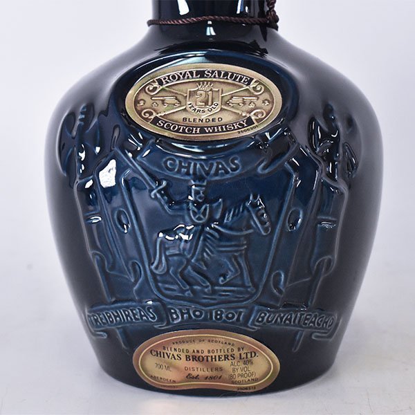 古酒☆ロイヤル サルート 21年 青 陶器ボトル ＊巾着袋付 ※ 700ml/