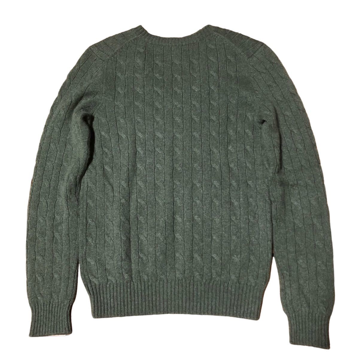 イタリア製 BROOKS BROTHERS ピュアカシミヤニット セーター カーキ S 