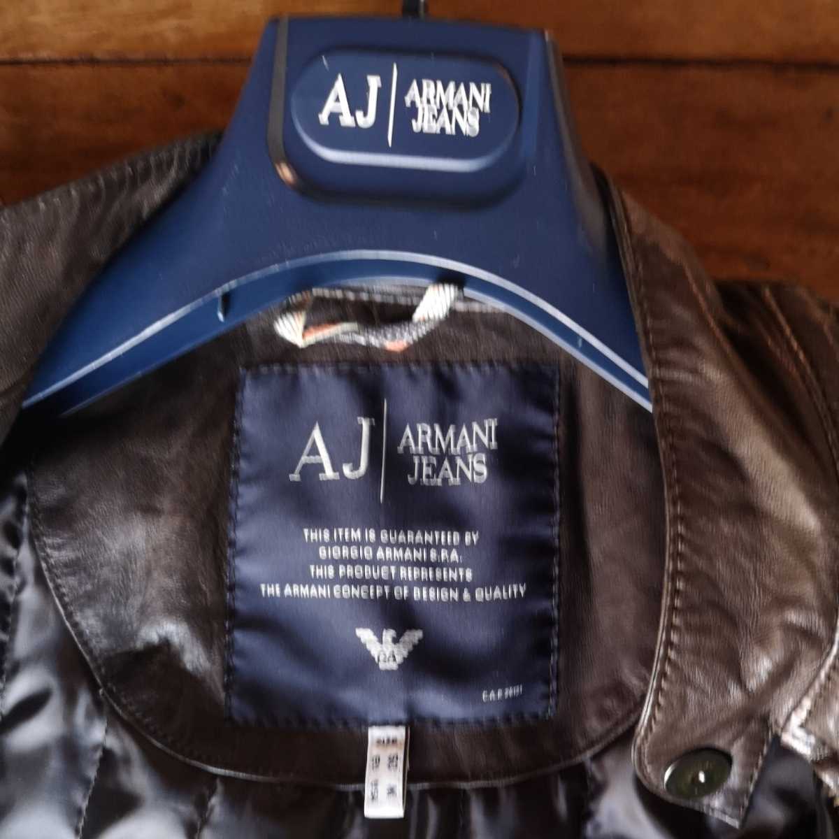 AJ ARMANIJEANS アルマーニジーンズ レザージャケット シングルライダース 革ジャケット レザー 羊革 Mサイズ ARMANI JEANS アルマーニジーンズ JEANS(アルマーニ レザージャケット・ブルゾン&frasl;46 レザーライダーズ