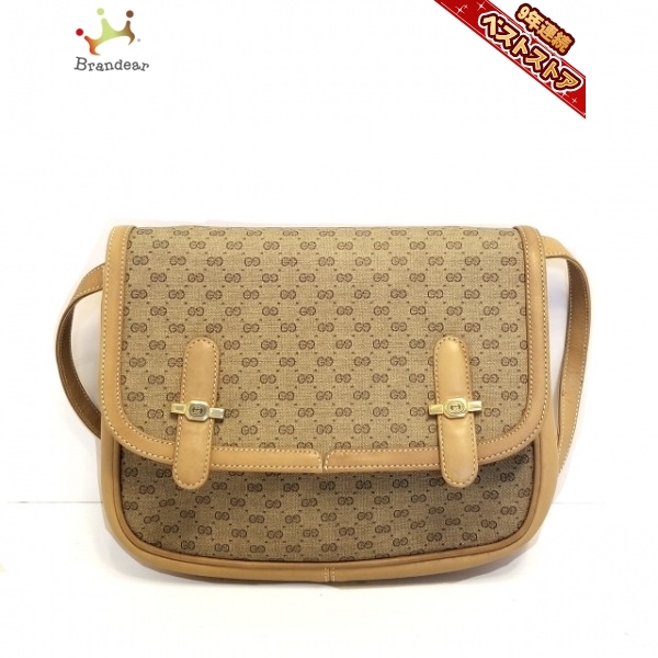 GUCCI ショルダーバッグ　オールドグッチ　マイクロGG PVC レザー　茶色 セレクトショップ グッチ GUCCI ショルダーバッグ オールドグッチ