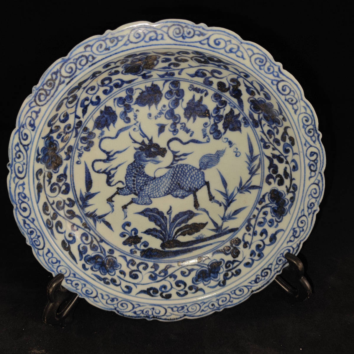 1円～】江戸期 豆皿 5枚 古伊万里 染付 約8cm×5.5cm 骨董 アンティーク