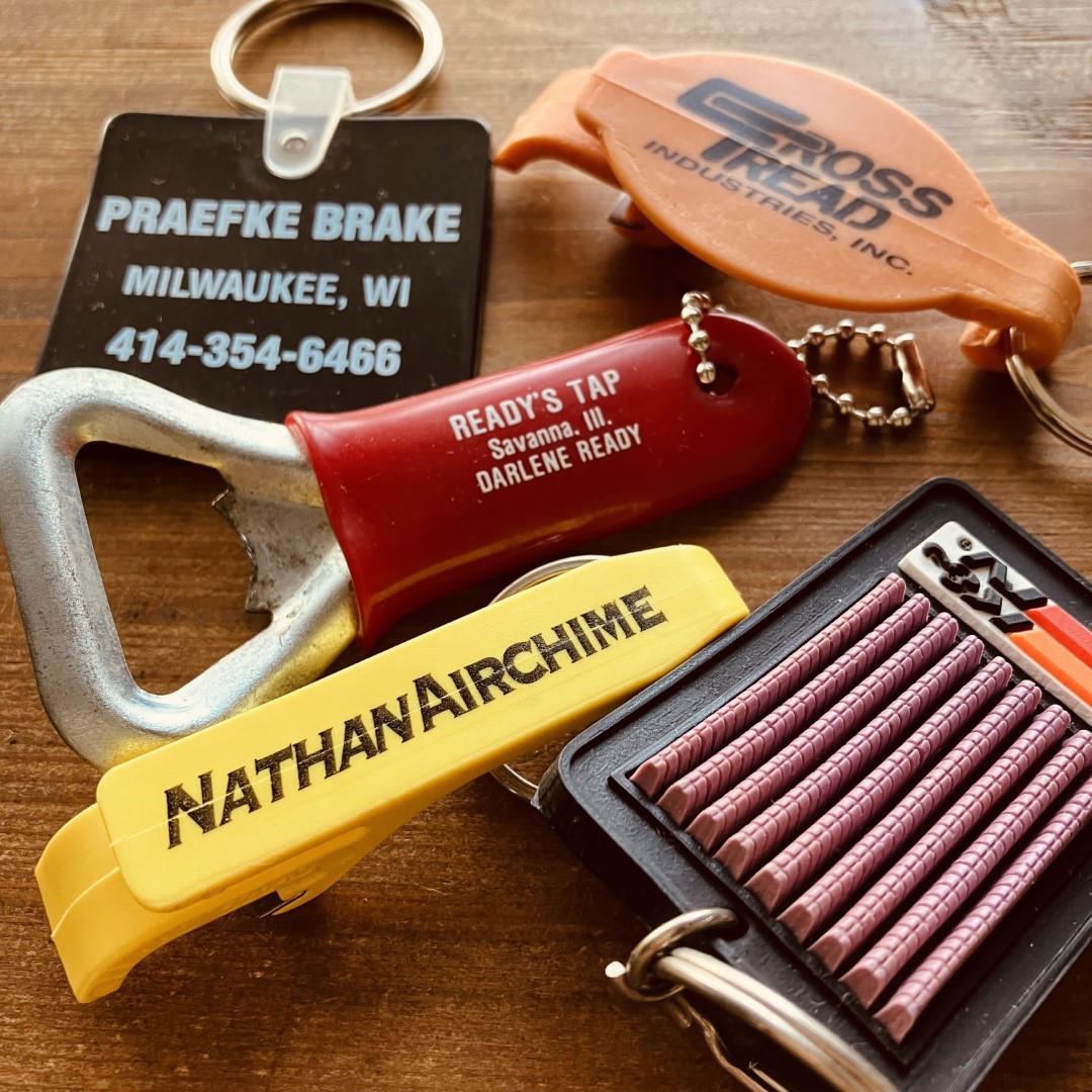 アメリカの広告付キーホルダー25個／USA／キーチェーン／キーリング
