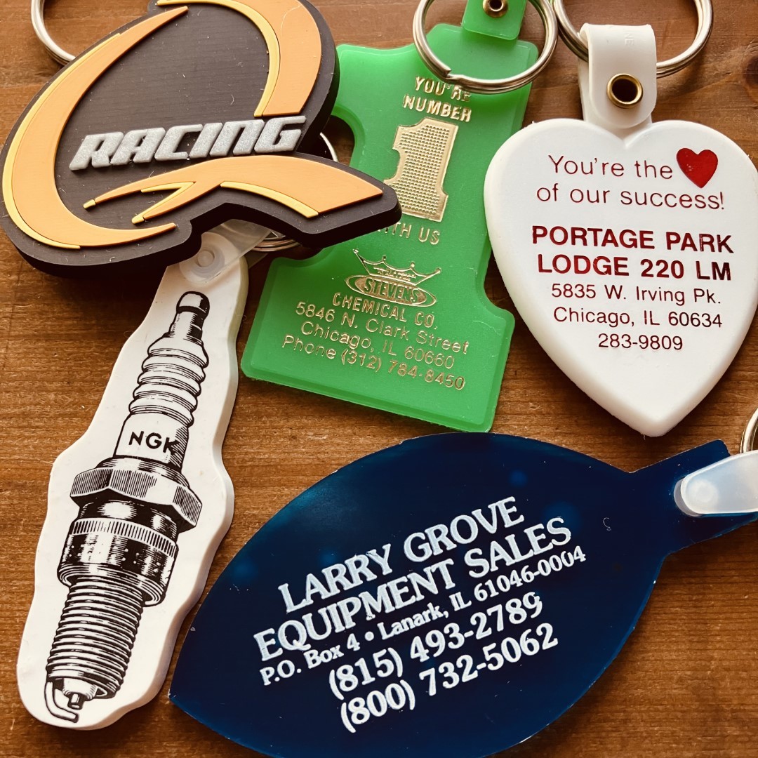 アメリカの広告付キーホルダー25個／USA／キーチェーン／キーリング