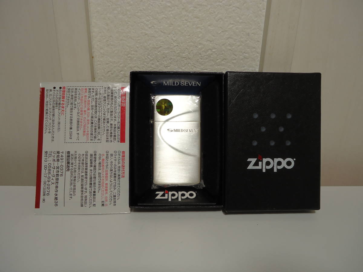 非売品マイルドセブンZIPPO未使用品☆SLIM ARMOR MILD SEVEN 銀 
