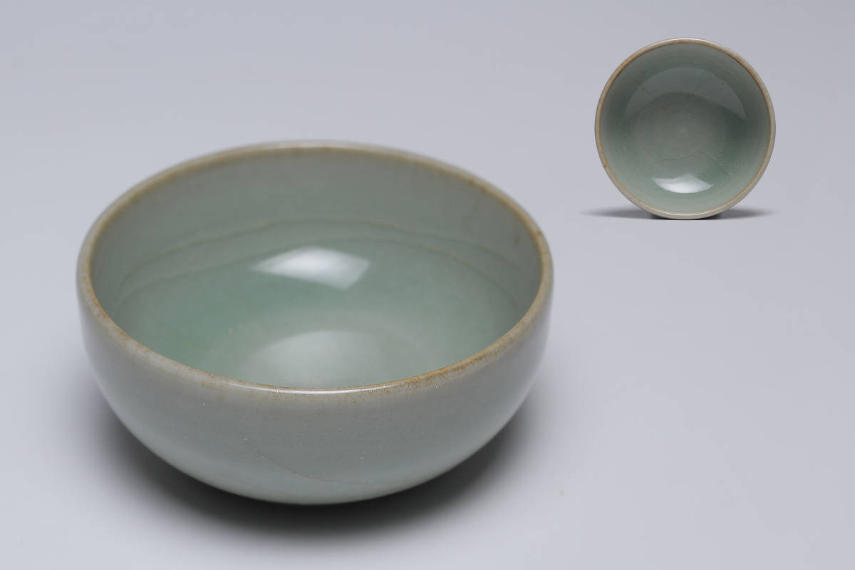 時代物 龍泉窯青磁杯 明時代 龍泉窯 七官青磁 茶道具 中国美術／古美術