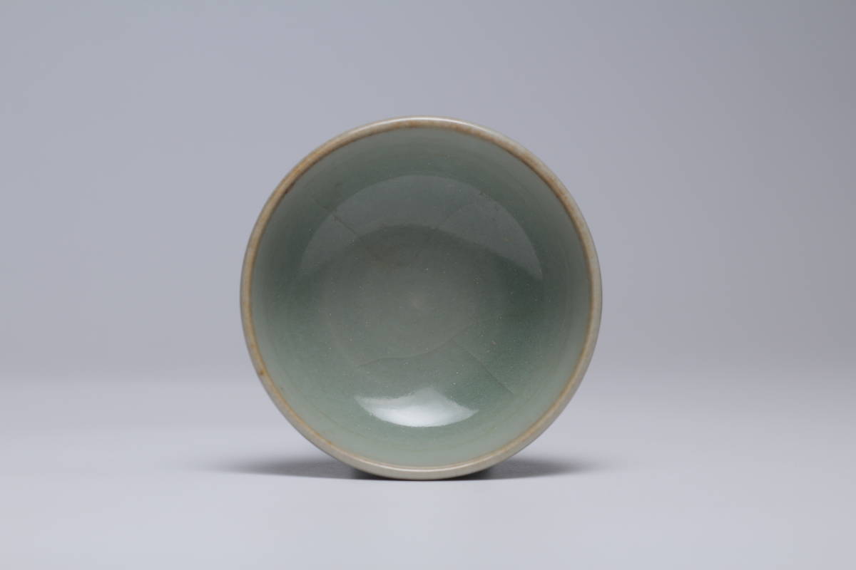 時代物 龍泉窯青磁杯 明時代 龍泉窯 七官青磁 茶道具 中国美術／古美術