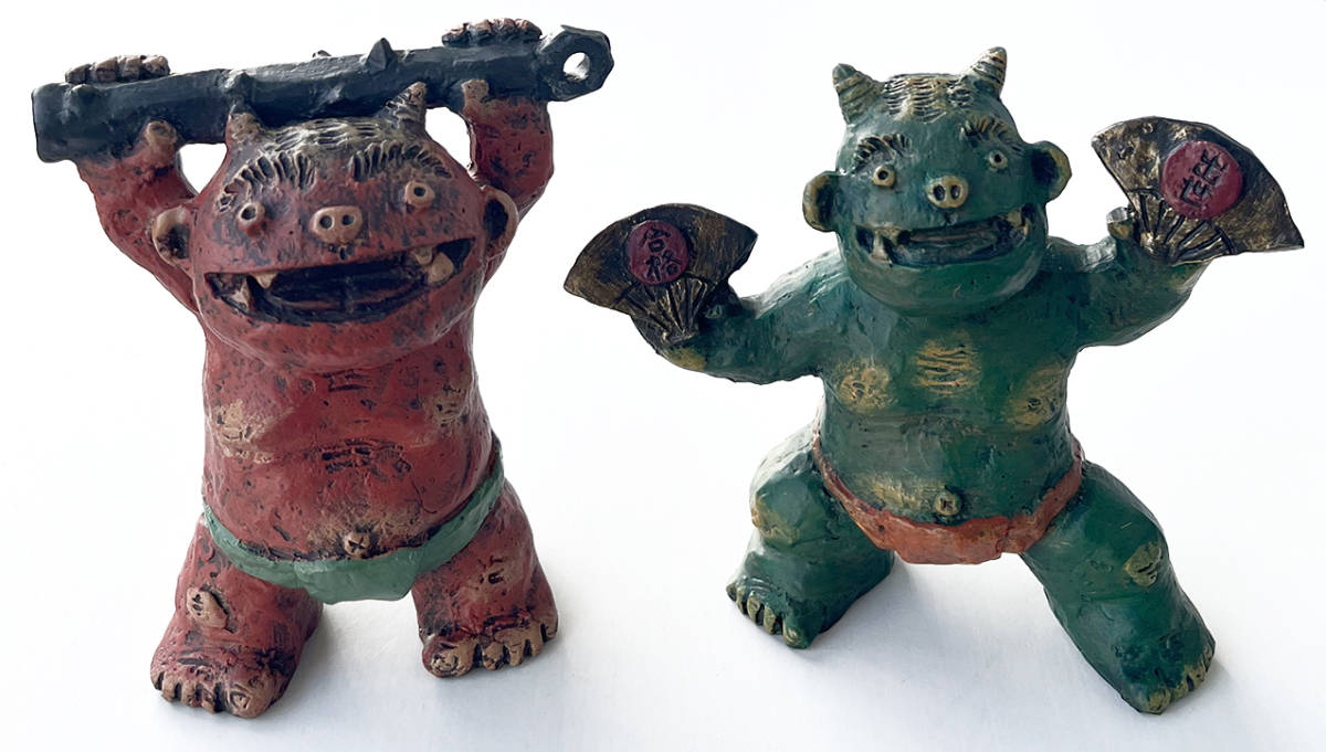 縁起物 セトクラフト 鬼 置物 節分 CRAFT 2007年 赤鬼青鬼 ☆セトクラフト