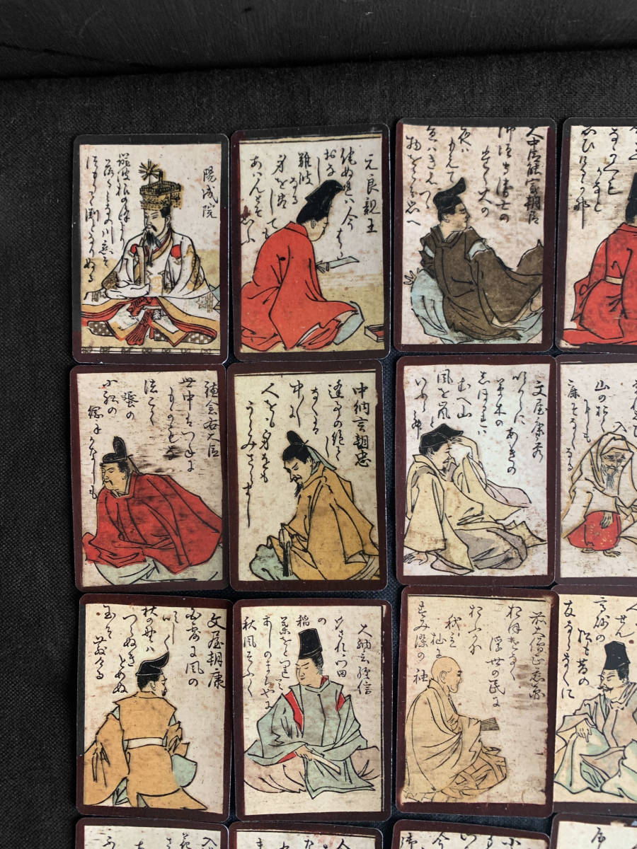 百人一首 18世紀 江戸 リプロダクト カード 60枚 ピケ トランプ 西洋 カルタ タロット 絵札