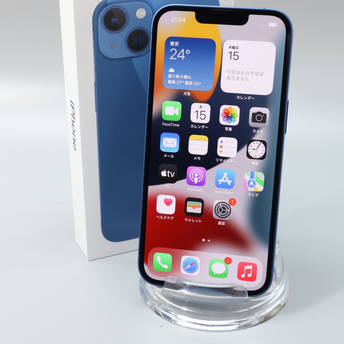 Apple iPhone13 128GB Blue A2631 3J831J/A バッテリ100%■SIMフリー★Joshin1804【1円開始・送料無料】