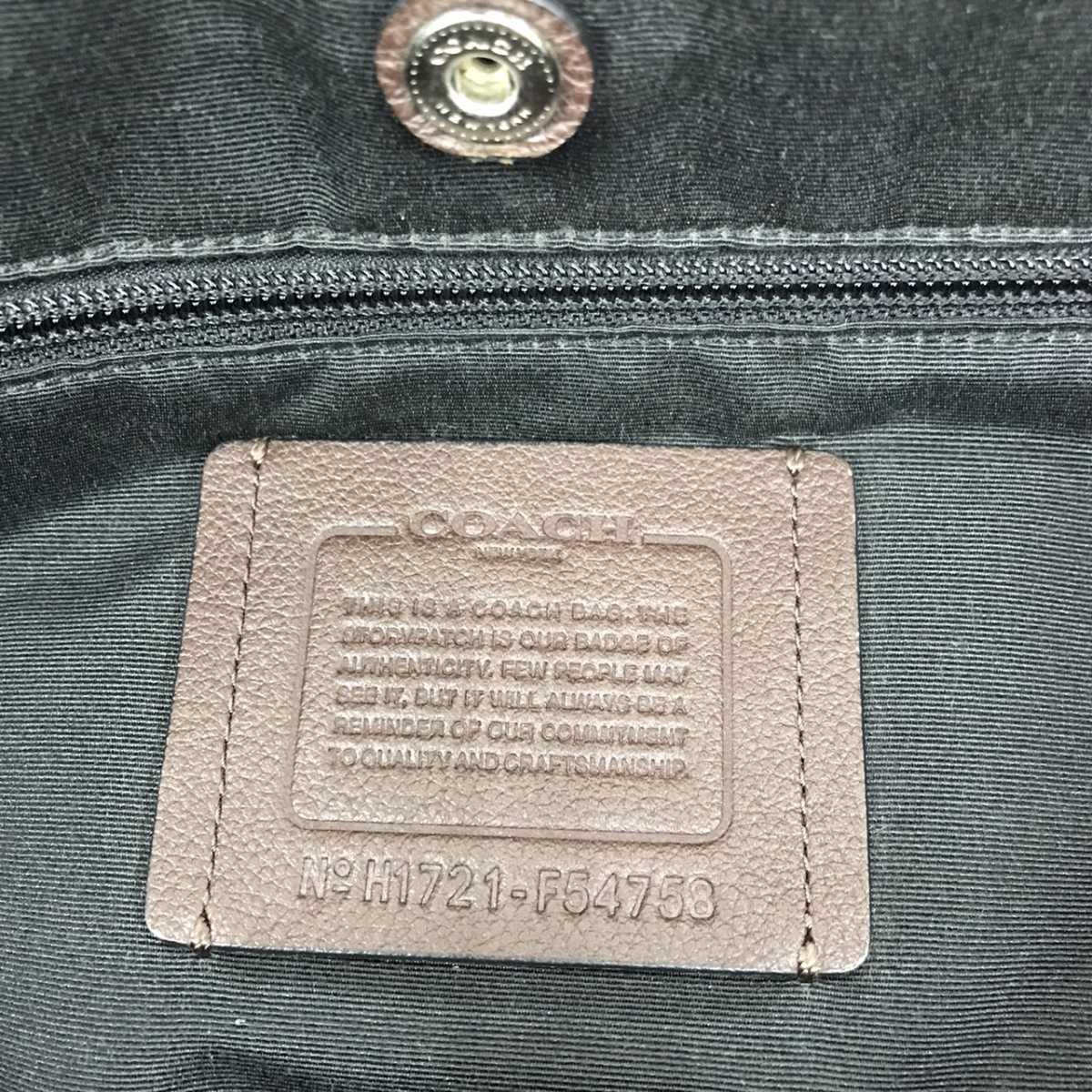 高級 COACH コーチ F54758 本革 スムースレザー 2way トートバッグ 