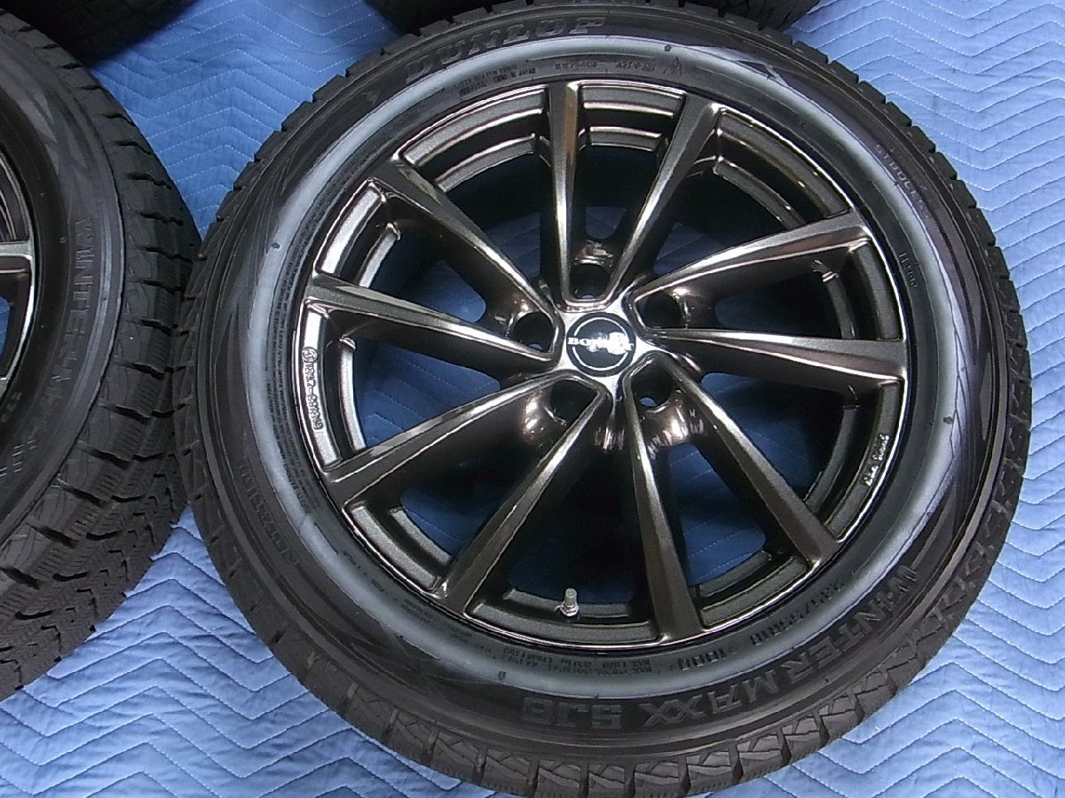 バリ山 9分山 BORBET type V 18インチ 7J +43 5H PCD 112 DUNLOP 