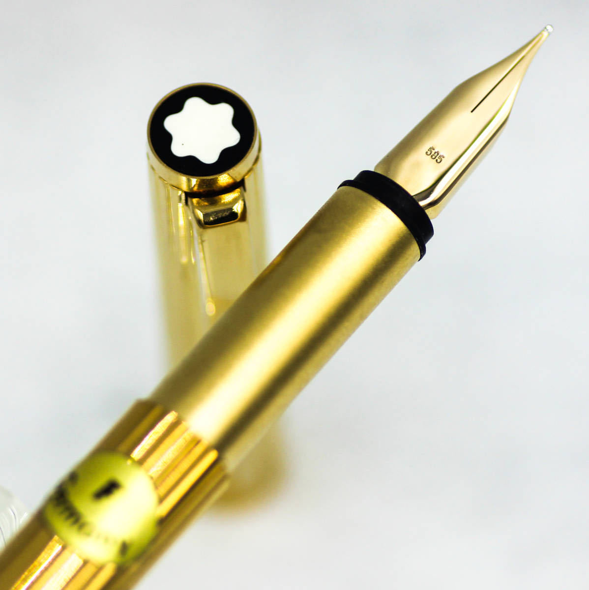 美品 モンブラン ノブレス 20金張 ゴールド ダイヤカット ストライプ