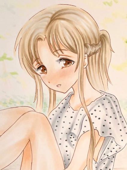 同人手描きイラスト　SAO アスナ_1