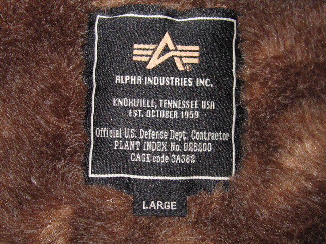 アルファ N-1デッキジャケット Lサイズ40 獅子舞 赤ちゃん ALPHA