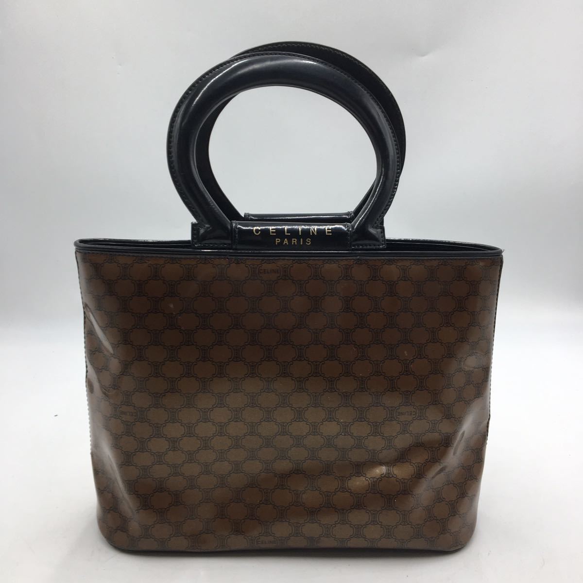 ○【売り切り】celine セリーヌ マカダム柄 ハンドバッグ レディース 