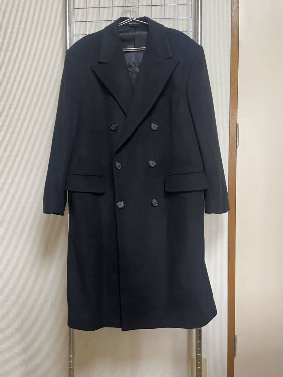 LAUREN Ralph Lauren メンズ ダブルチェスターコート 黒 ラルフローレン ダブル6ボタン チェスターコート ブラック【Lサイズ