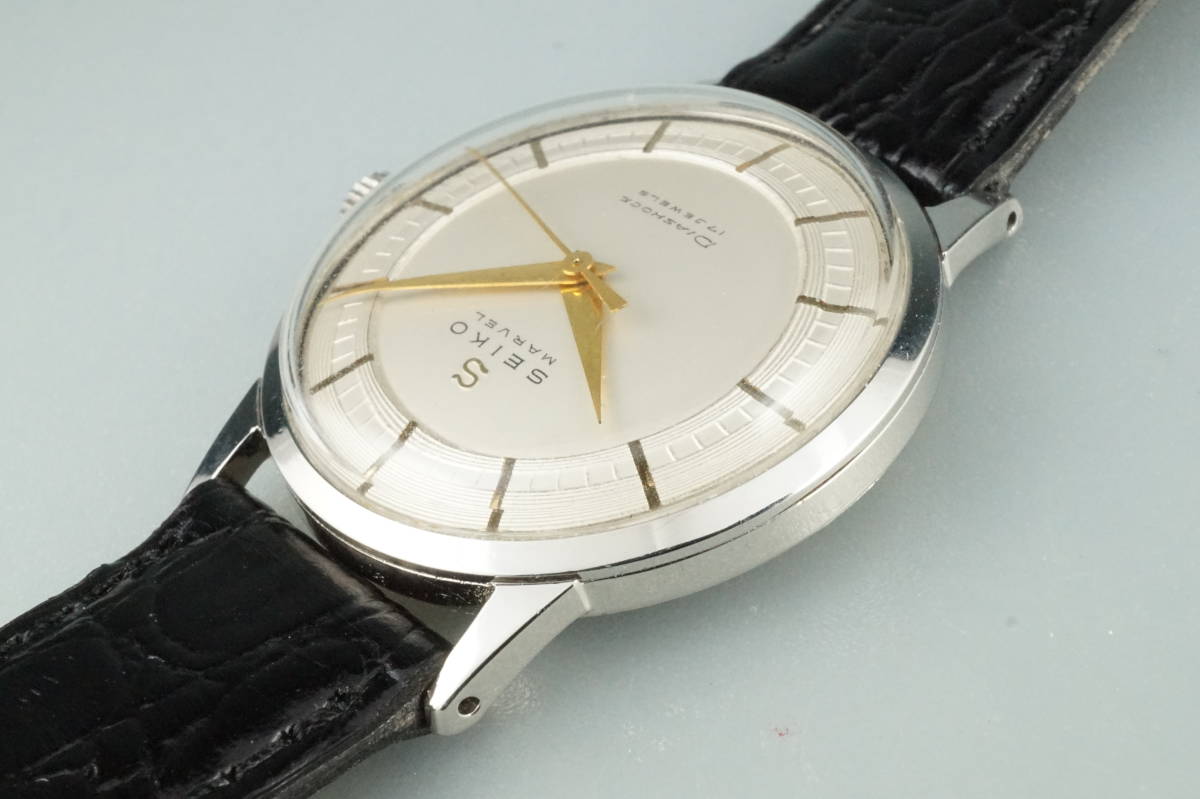 変わり文字盤 セイコー マーベル 17石 手巻き Sマーク SSケース SEIKO