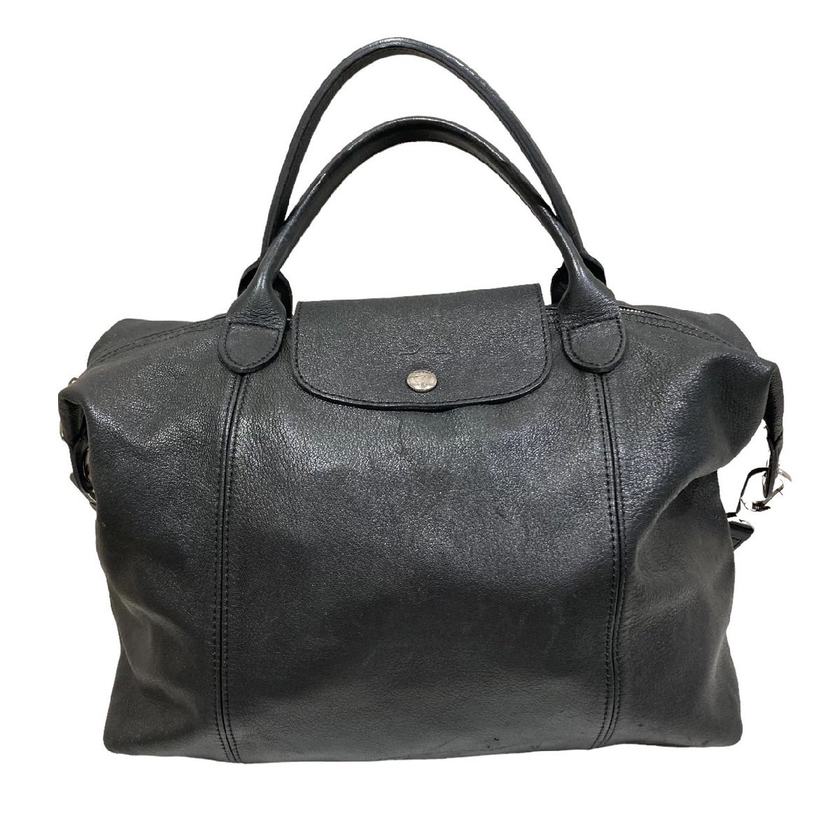  Longchamp ロンシャン プリアージュ キュイール 2WAY トートバッグ レザー ブラック系(ロンシャン)｜売買されたオークション情報、yahooの商品情報をアーカイブ公開 - オークファン ロンシャン