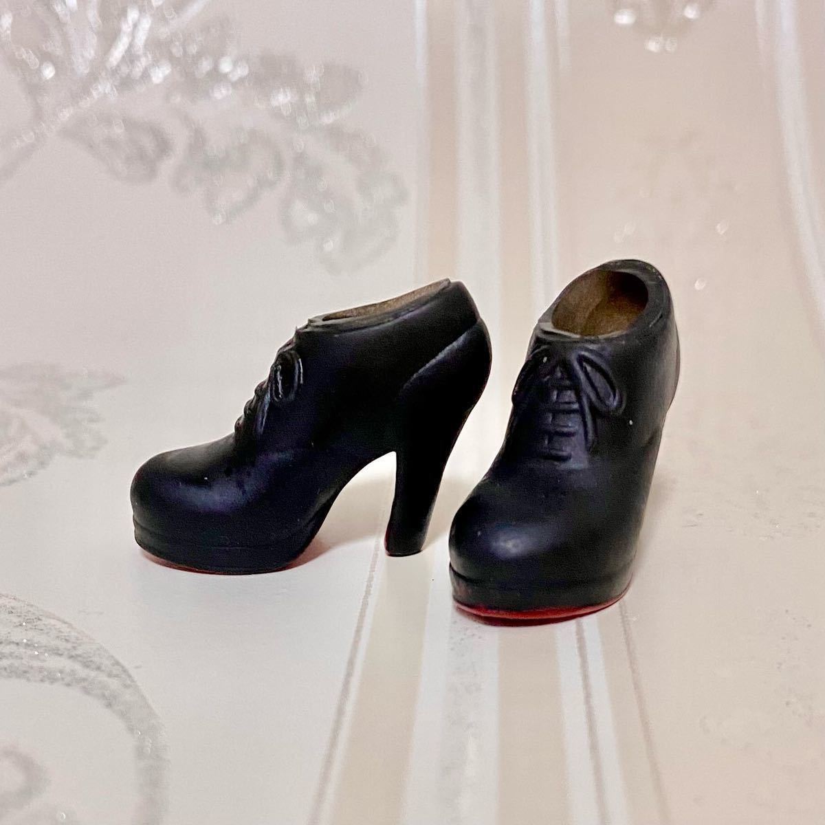 1/6 1/8 1/12 ドール 靴 黒 赤 ブーティ バービー 人形 Barbie ネオ ミディ ブライス シューズ ハイヒール ブーツ オビツ 22 24 27 服_1