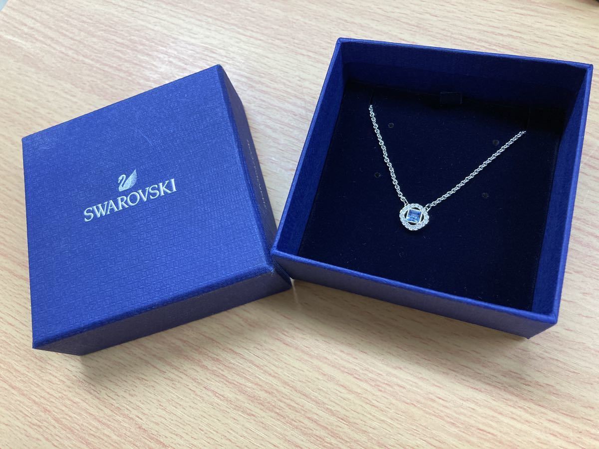 SWAROVSKI スワロフスキー ネックレス アクセサリー 5368147 ANGELIC SQUARE レディース ペンダント シルバー/ブルー 箱付き 