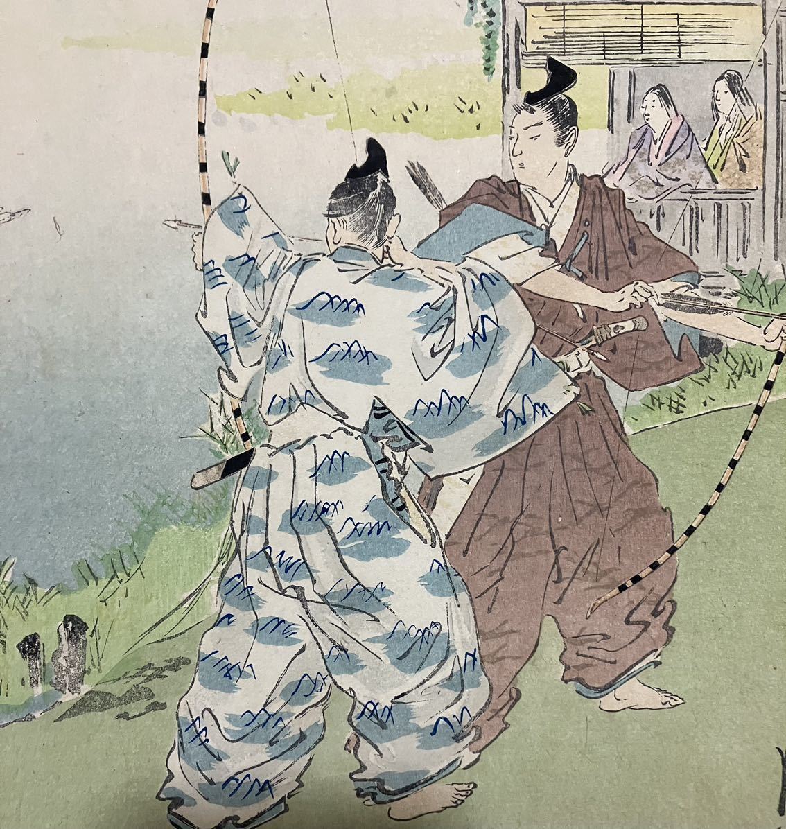 &&明治期/真作 本物浮世絵木版画「月耕随筆 求塚」尾形月