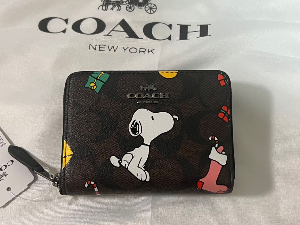 COACH スヌーピー シグネチャー コーチ PEANUTS 財布 二つ折り財布 長 