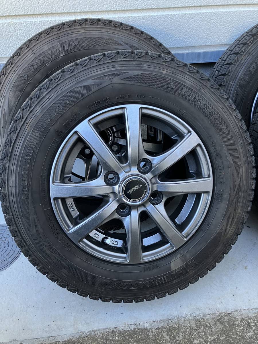 軽トラ軽バンに145R12スタッドレスアルミホイール4本セット