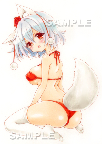手描きイラスト【東方project】犬走椛　水着