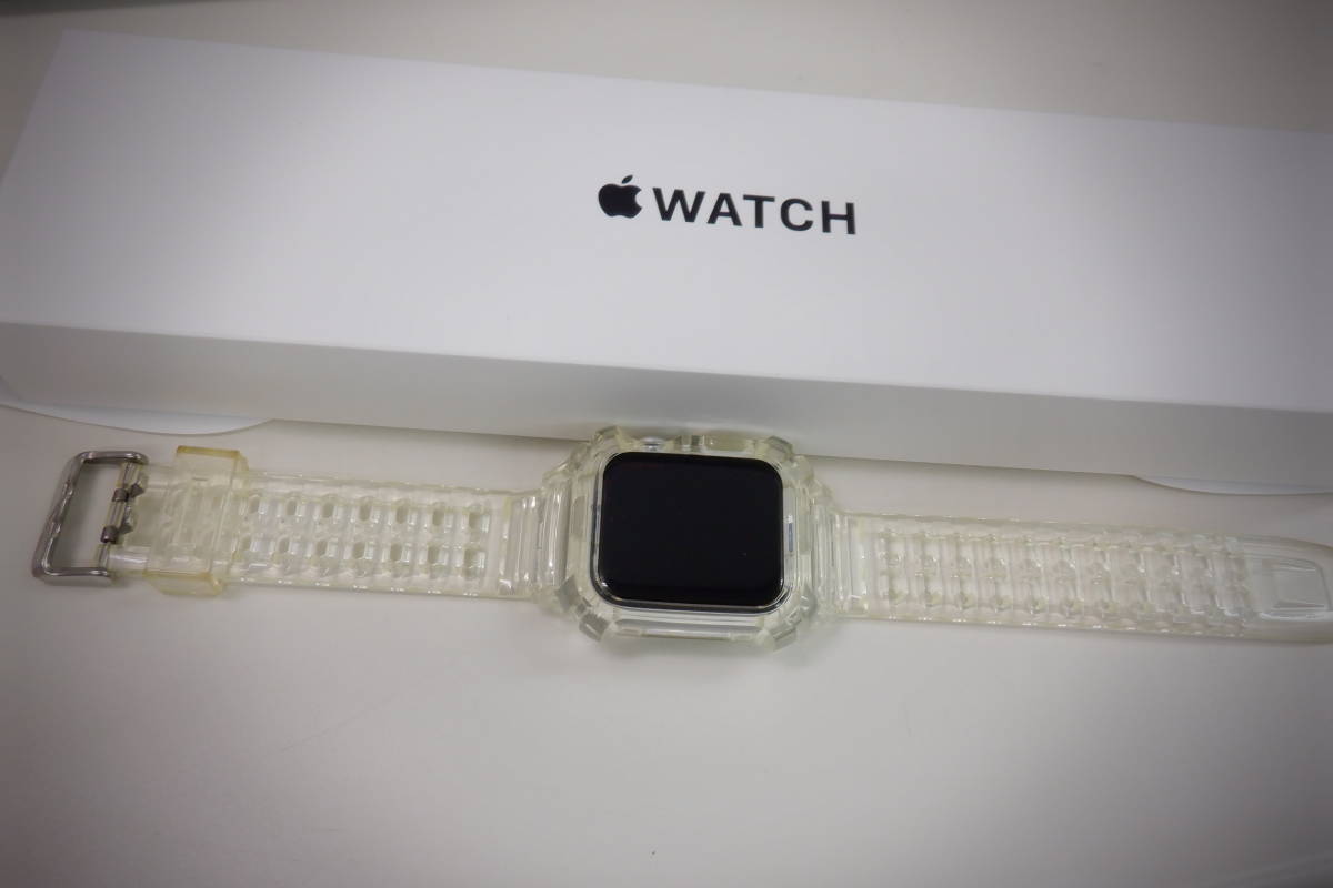 ☆ Apple Watch SE 44mm GPSモデル MKQ43J/A シルバーアルミニウム/アビスブルースポーツバンド 爆安 1円スタート ☆