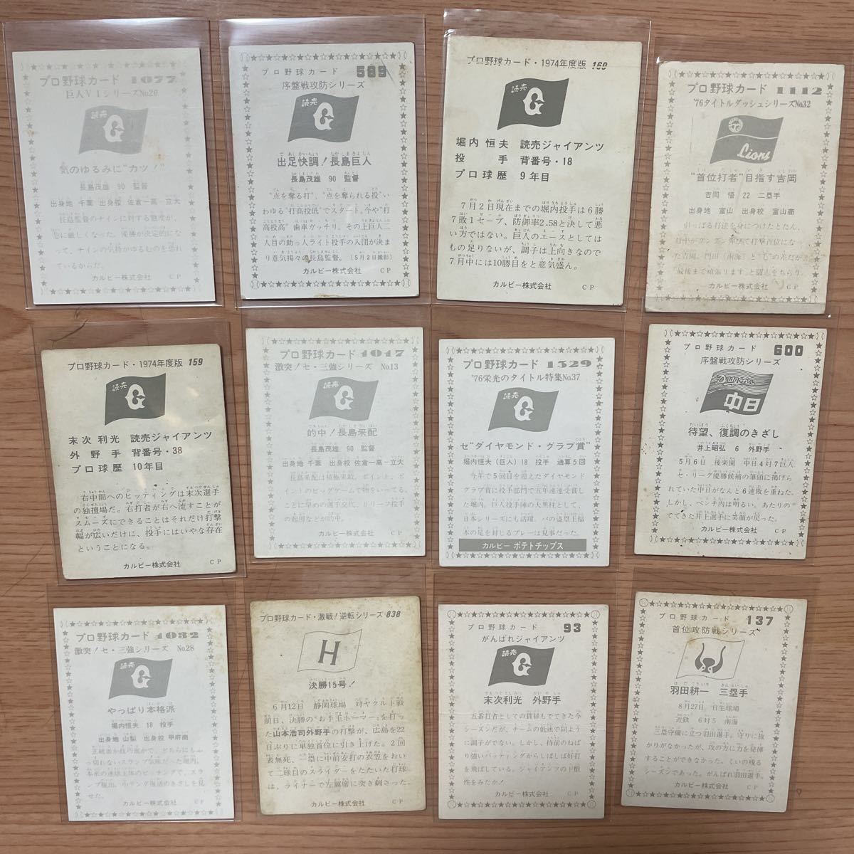 カルビー 野球カード 73年〜76年 36枚 長嶋茂雄他 トレーディング