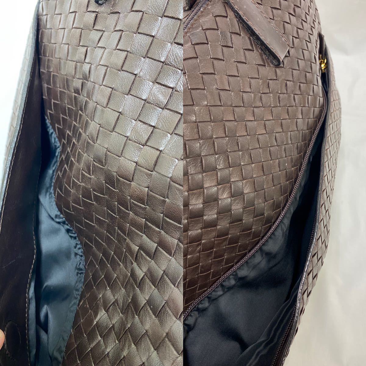 ボッテガヴェネタ イントレチャート BOTTEGA ブラウン 黒 ミニボストン