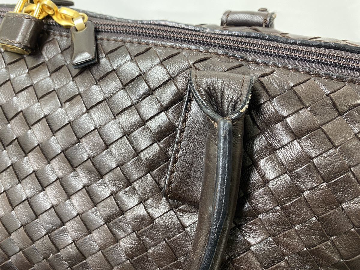 ボッテガヴェネタ イントレチャート BOTTEGA ブラウン 黒 ミニボストン