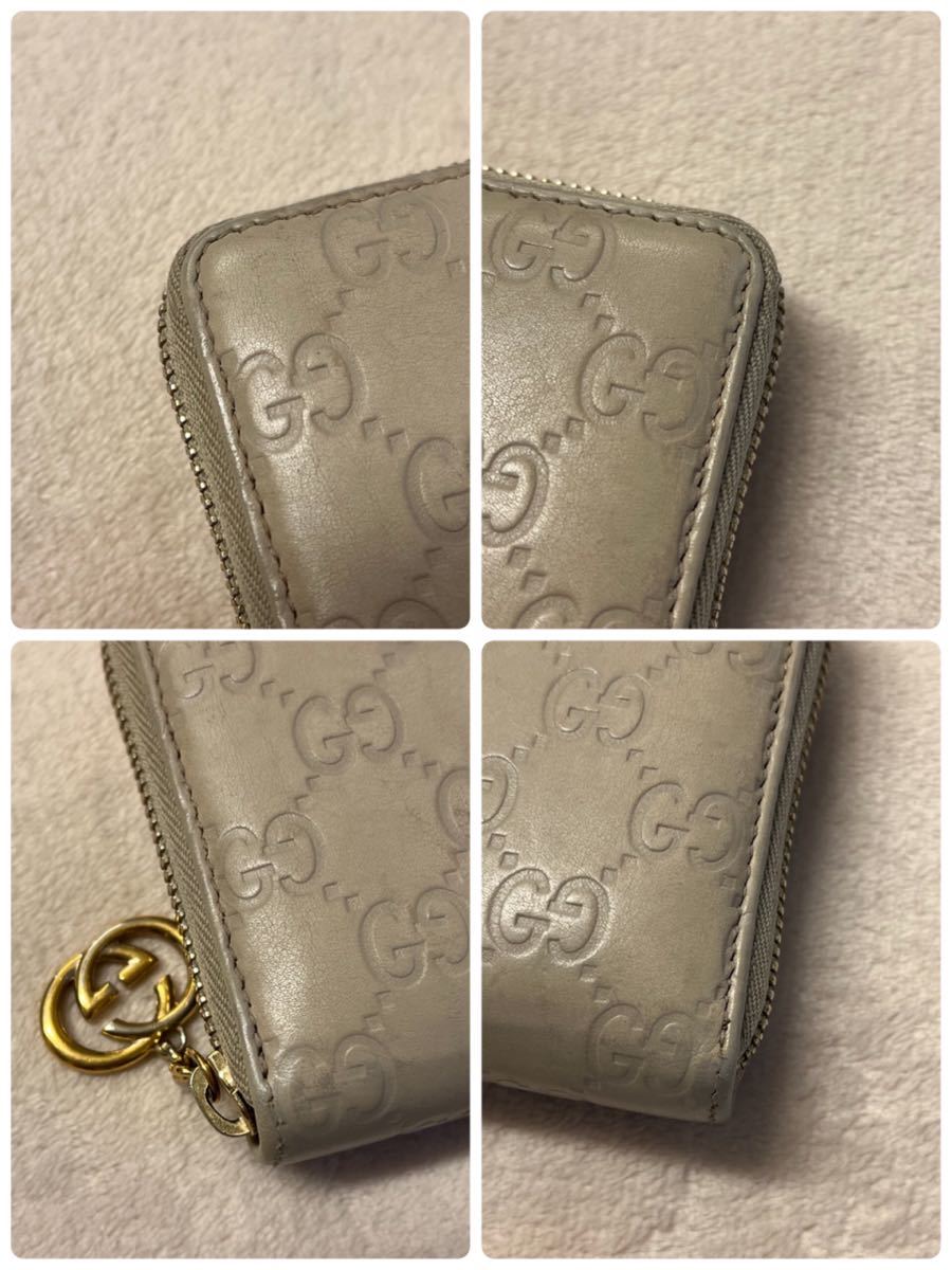 新品同様！ GUCCI 財布 シマレザー GG金具 グッチ 長財布 ラウンド
