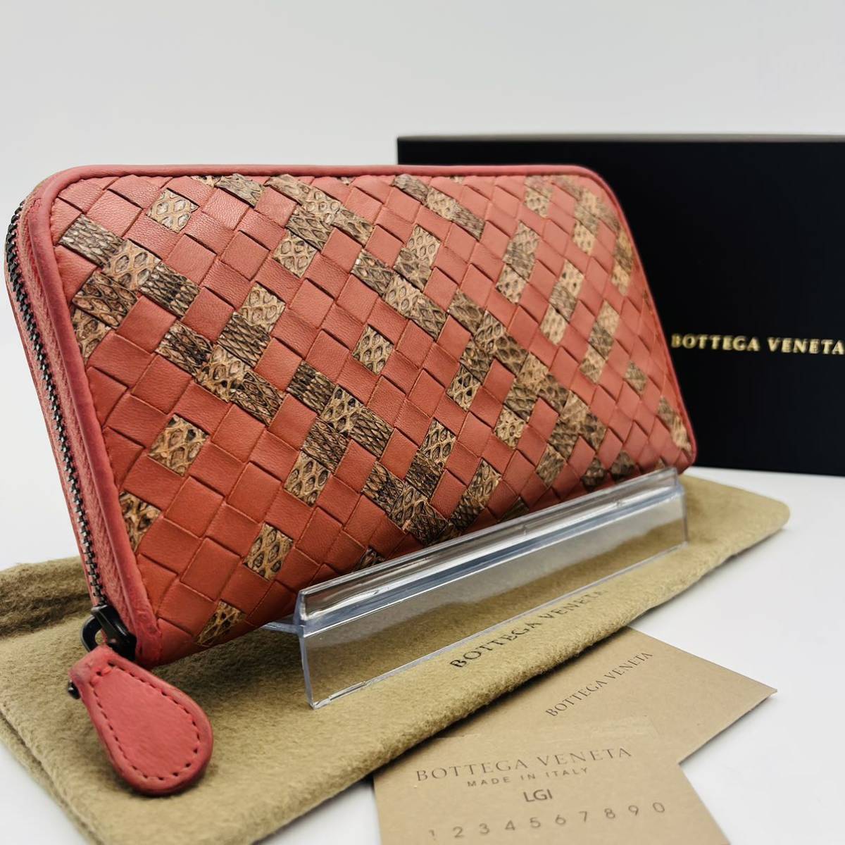 1円 希少 BOTTEGA VENETA ボッテガヴェネタ 長財布 ラウンドジップ