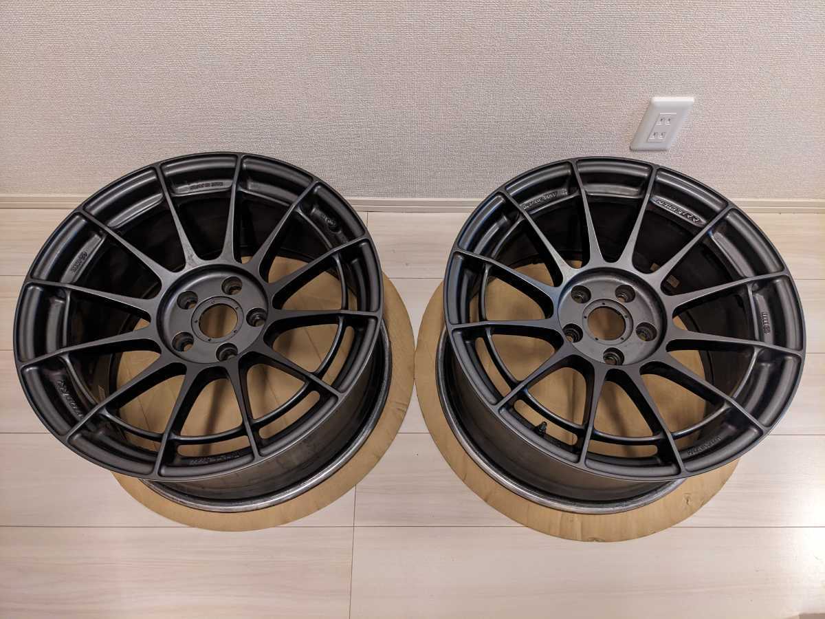 ENKEI NT03RR 18インチ 10J+38 114.3 2本 歪みあり エンケイ マッドダークガンメタ