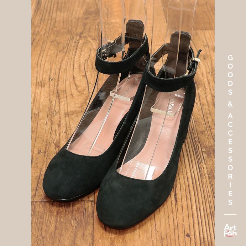 1円/MAX＆Co./37(24cm)/スウェード アンクルストラップ パンプス 本革 