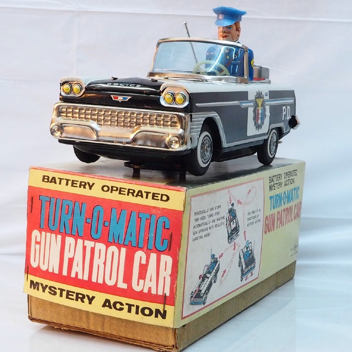 野村トーイ ブリキ キャデラックパトカー 65cm 野村トーイ【TURN-O-MATIC GUN PATROL ガンパトロール パトカー