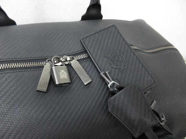 超美品 ダンヒル dunhill ボストン バッグ PVC レザー メンズ A4収納可 
