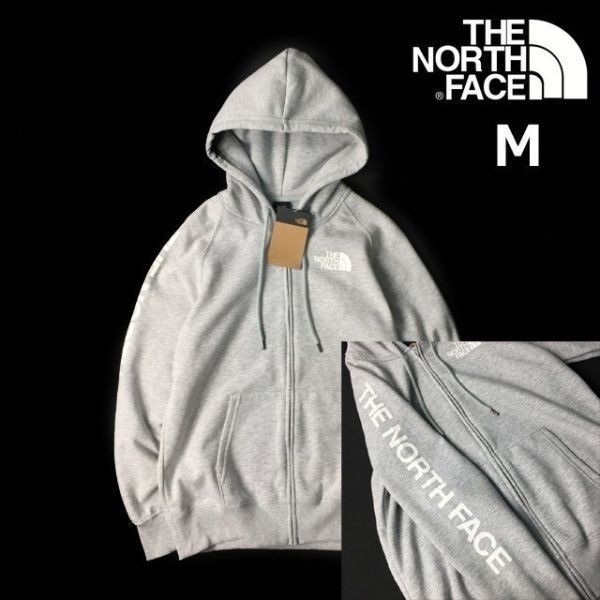1円～!売切!【正規新品】THE NORTH FACE W HALF DOME FULLZIP HOODIE パーカー スウェット US限定 80/20 裏起毛 上質(M)グレー 181130-32