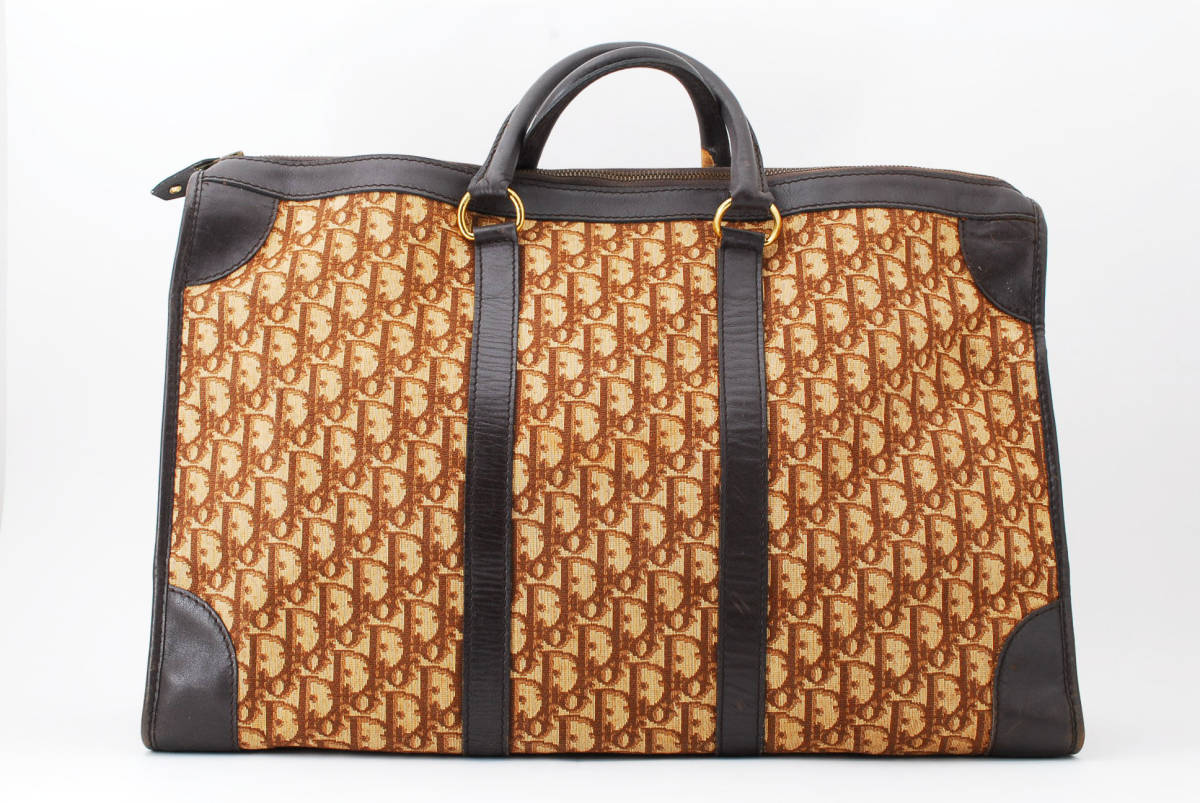 【1円スタート】ChristianDior　ヴィンテージ　クリスチャンディオール　トロッター　ジャガード　ハンドバッグ　トートバッグ　22-8121