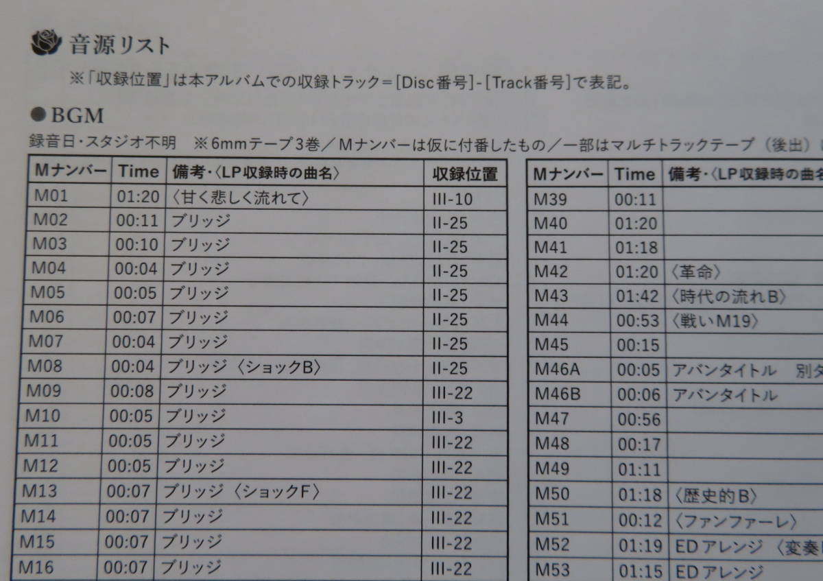 ベルサイユのばら 音楽集 完全版」CD3枚組 初回限定盤スリーブケース付 