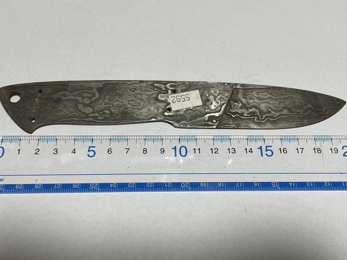 (未使用品)　ダマスカス鋼ブレード Damascus Steel Knife 5592 Blank Blade For Knife Making（ナイフメイキング用）