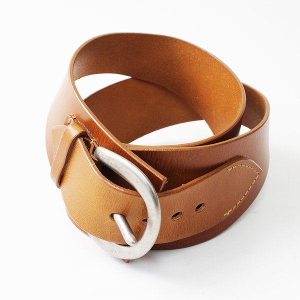 MARGARET HOWELL マーガレットハウエル レザー ワイドベルト M/ブラウン【2400013157766】