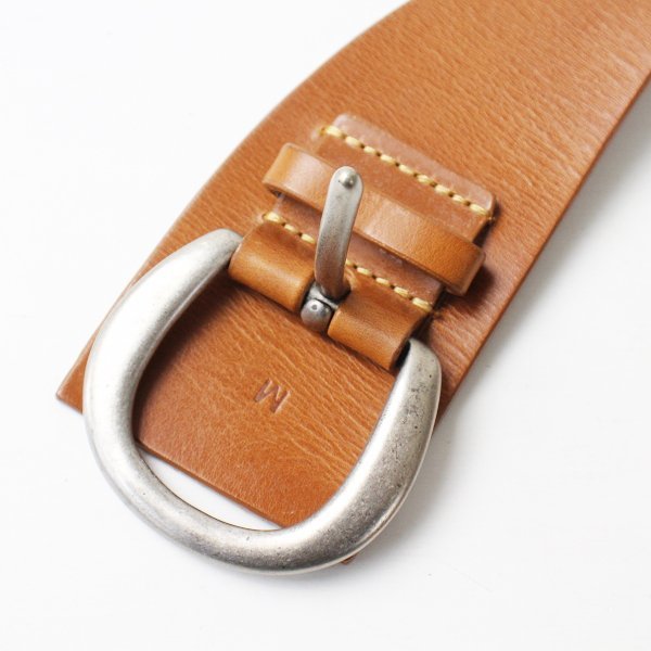 MARGARET HOWELL マーガレットハウエル レザー ワイドベルト M/ブラウン【2400013157766】