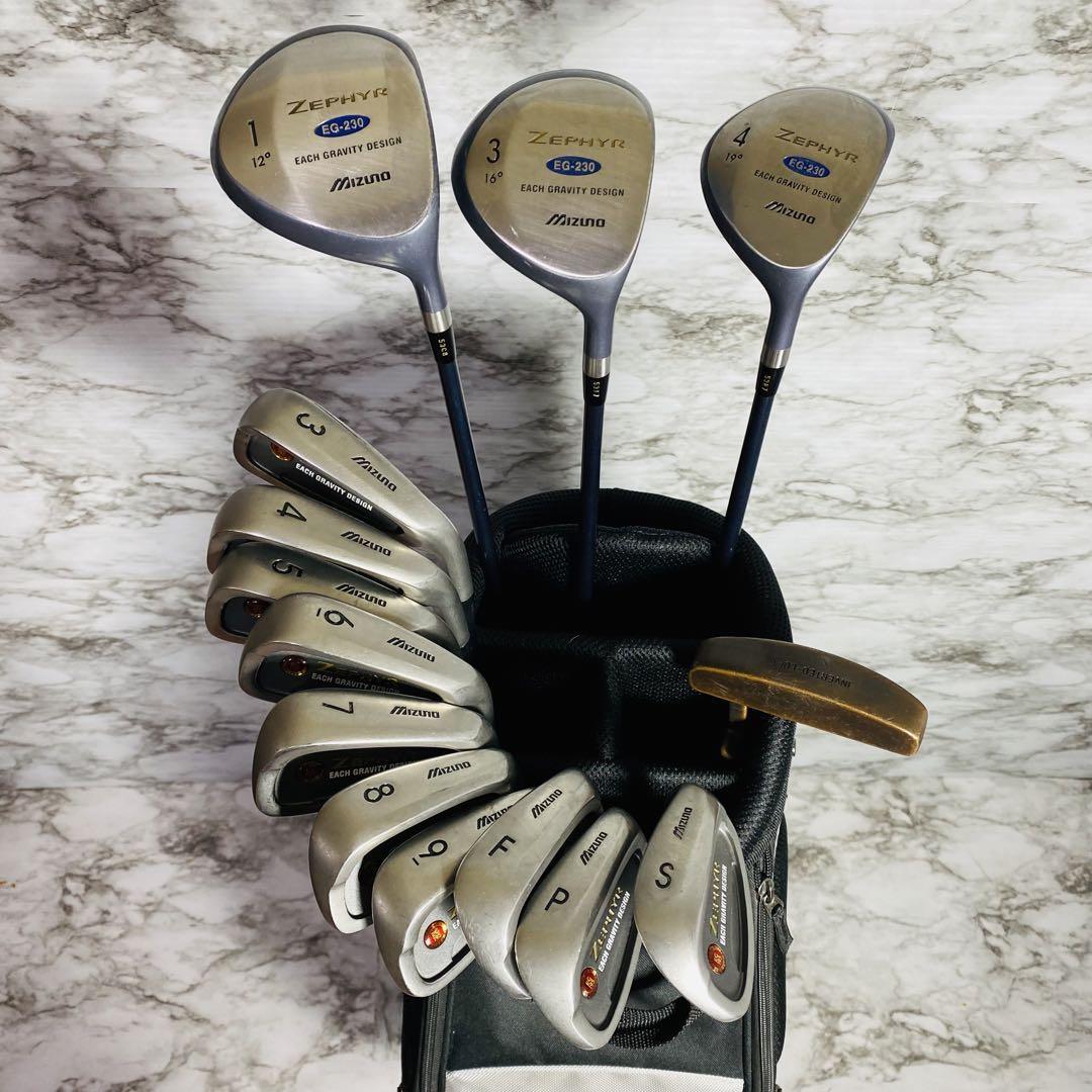 良品】初心者おすすめ ミズノ ゼファー メンズゴルフセット 右利き