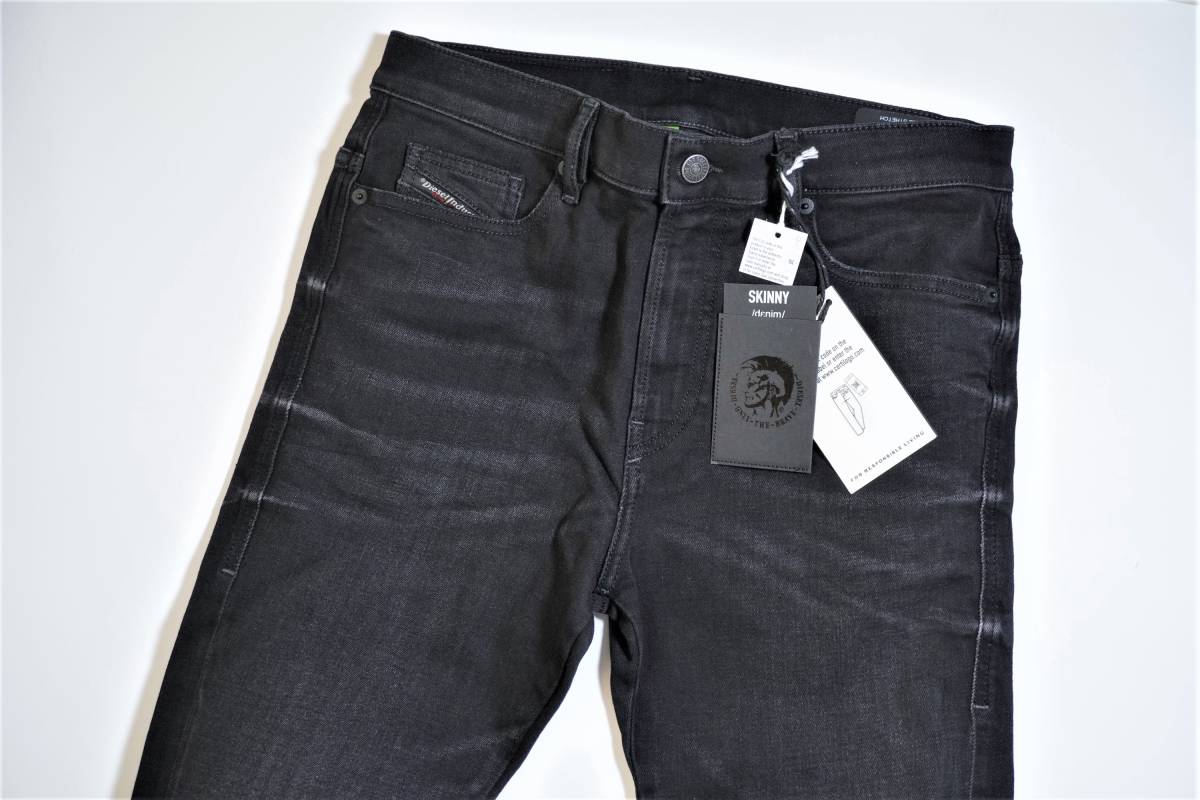 【新品/正規品】定価 3.5万 W32 DIESEL ディーゼル D-AMNY 09A31 履き心地抜群 ブラックウォッシュ スリム スーパーストレッチ デニム